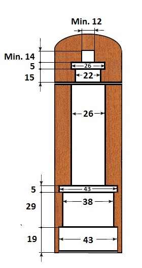 Mlýnek na koření - mechanismus - 450 mm