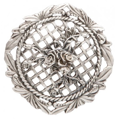 Cínové víčko s úchytem - růže 2